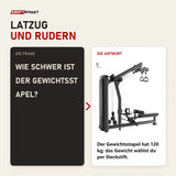 Frage und Antwort zu Titanium Strength Genesis Series Unilaterales Lat Pulldown und Rudern: Wie schwer ist der Gewichtsstapel?