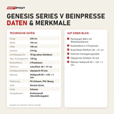 Technische Daten und Merkmale von Titanium Strength Genesis Series V Beinpresse als Tabelle