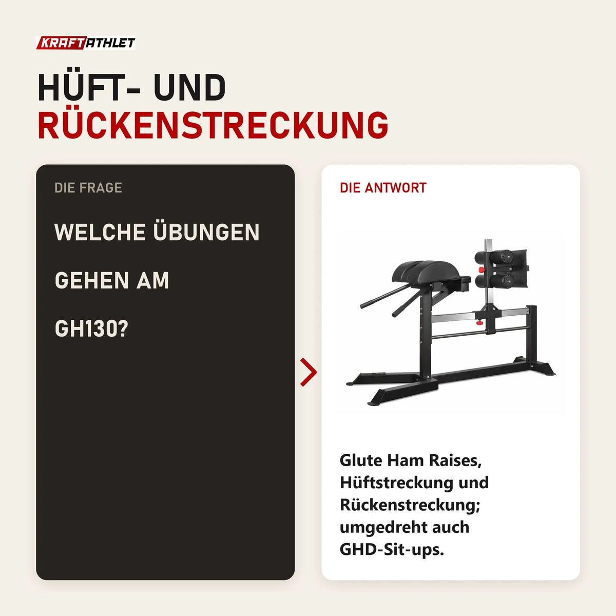 Frage und Antwort zu Titanium Strength Glute Ham Developer GHD GH130: Welche Übungen gehen am GH130?