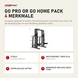 Titanium Strength Go Pro or Go Home Pack mit 4 Merkmalen: 12 Teile, Smith Machine + Rack Plus, Doppelseilzug TAP PRO, Beinpresse und Hack Squat LP300