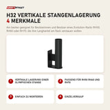 Titanium Strength H32 Vertikale Stangenlagerung mit 4 Merkmalen: Vertikale Lagerung einer olympischen Stange, Passend für RH50 RH60 und RH70, Einfach zu montieren, Einzelverkauf