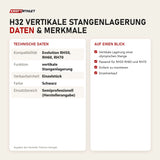 Technische Daten und Merkmale von Titanium Strength H32 Vertikale Stangenlagerung als Tabelle