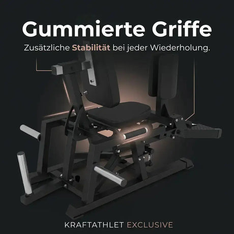 Titanium Strength HA30 Abduktions-Adduktionsmaschine als Infografik zu den Haltegriffen am Sitz