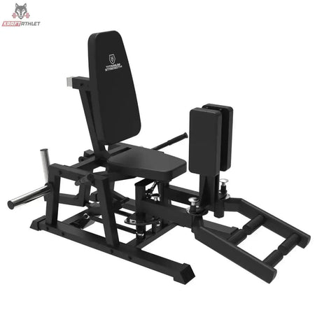 Titanium Strength HA30 Abduktions-Adduktionsmaschine in Schrägansicht mit Rückenlehne, Beinpolstern und Scheibenhörnern