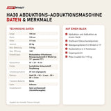 Technische Daten und Merkmale von Titanium Strength HA30 Abduktions-Adduktionsmaschine als Tabelle