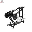 Titanium Strength Hack Squat Pendulum Pro Elite Series in Schwarz, Schrägansicht mit Hantelscheiben und Fußplatte