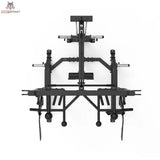 Titanium Strength Half Rack AX60 in Schwarz, Draufsicht auf Rahmen, Ablagen und Anbauteile
