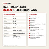 Technische Daten und Lieferumfang von Titanium Strength Half Rack AX60 als Tabelle