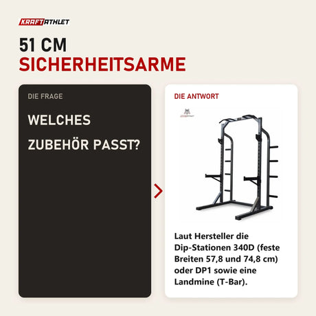 Frage und Antwort zu Titanium Strength Half Rack H10: Welches Zubehör passt?