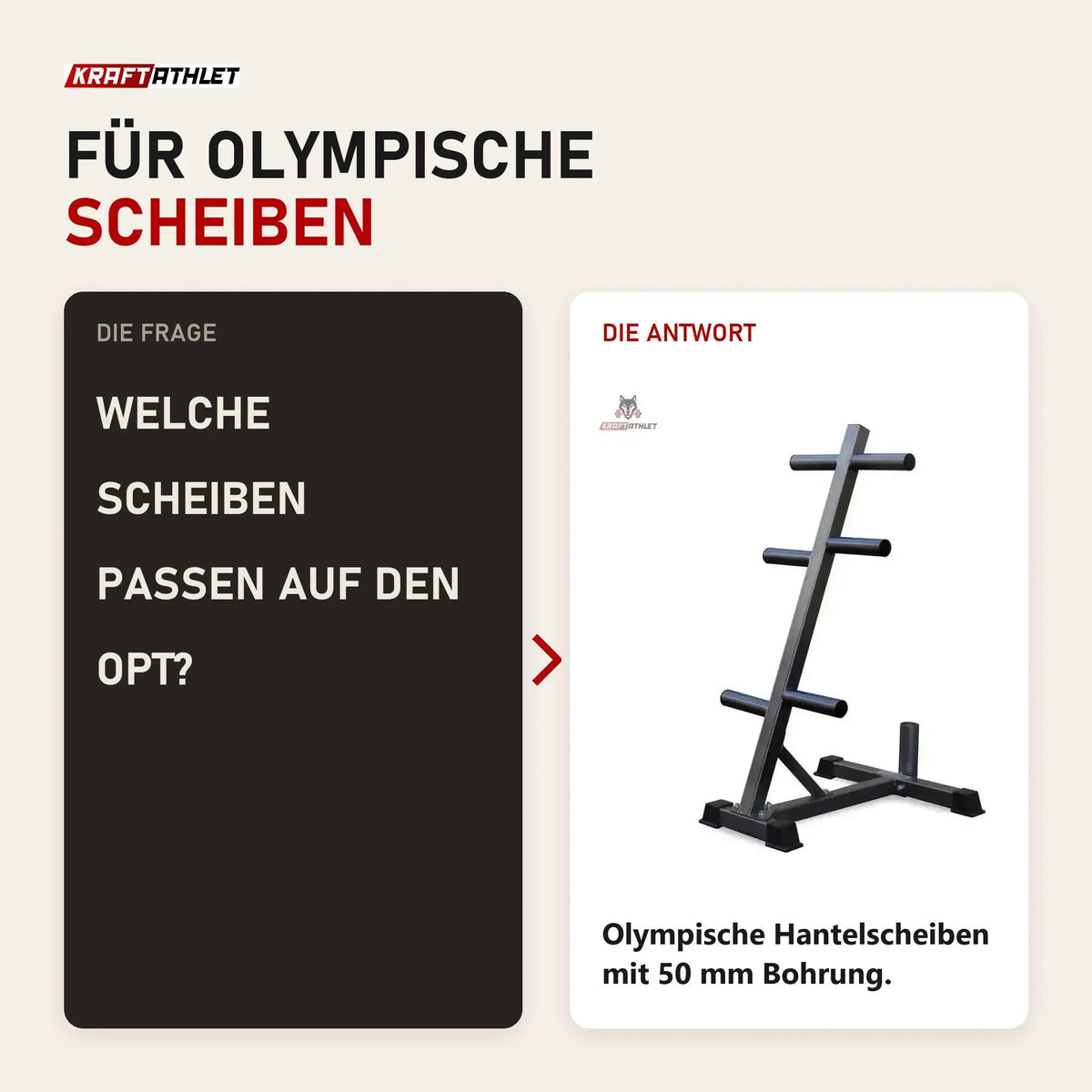 Frage und Antwort zu Titanium Strength Hantelscheibenständer OPT: Welche Scheiben passen auf den OPT?