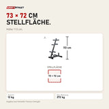 Maßbild Titanium Strength Hantelscheibenständer OPT: Stellfläche 73 × 72 cm, Höhe 113 cm