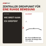 Frage und Antwort zu Titanium Strength HB01 Breiter Latzug-Griff: Wie breit kann ich greifen?