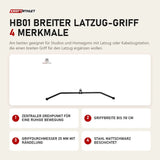 Titanium Strength HB01 Breiter Latzug-Griff mit 4 Merkmalen: Zentraler Drehpunkt für eine ruhige Bewegung, Griffbreite bis 110 cm, Griffdurchmesser 25 mm mit Rändelung, Stahl mattschwarz beschichtet