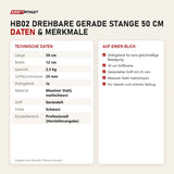 Technische Daten und Merkmale von Titanium Strength HB02 Drehbare Gerade Stange 50 cm als Tabelle