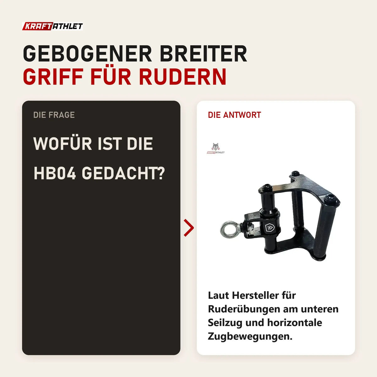 Frage und Antwort zu Titanium Strength HB04 Drehbare Ruderstange / Klimmzuggriff: Wofür ist die HB04 gedacht?