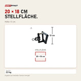 Maßbild Titanium Strength HB04 Drehbare Ruderstange / Klimmzuggriff: Stellfläche 20 × 18 cm, Höhe 13 cm