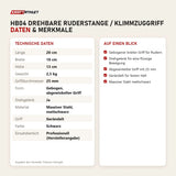 Technische Daten und Merkmale von Titanium Strength HB04 Drehbare Ruderstange / Klimmzuggriff als Tabelle