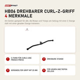 Titanium Strength HB06 Drehbarer Curl-Z-Griff mit 4 Merkmalen: Z-Form für Curls und French Press, Drehbare Stange, Gerändelter Griff mit 25 mm, Für hohen und tiefen Seilzug