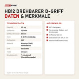 Technische Daten und Merkmale von Titanium Strength HB12 Drehbarer D-Griff als Tabelle