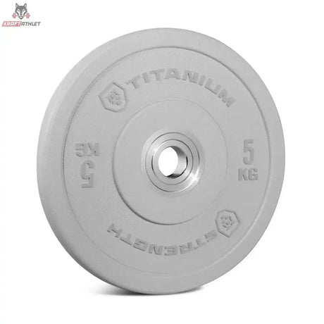 Titanium Strength HBPC Pro Bumper Plate 20 kg blau, Variante 5 kg in Grau, Schrägansicht