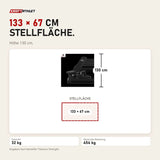 Maßbild Titanium Strength HD Utility Hantelbank 130RB: Stellfläche 133 × 67 cm, Höhe 130 cm