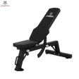 Titanium Strength HD Utility Hantelbank 130RB in Schwarz, Schrägansicht mit angestellter Rückenlehne