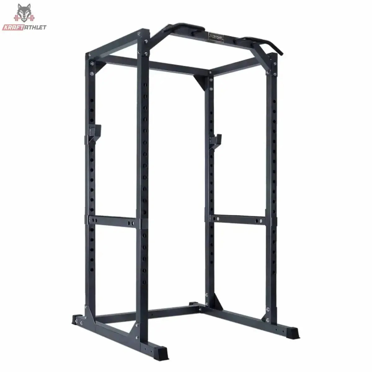 Titanium Strength Heavy Duty Power Cage 340P in Schwarz, Schrägansicht von vorne links
