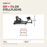 Maßbild Titanium Strength Hip Thrust Black Series: Stellfläche 209 × 176 cm, Höhe 78 cm