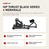 Titanium Strength Hip Thrust Black Series mit 4 Merkmalen: Hip Thrust ohne Bank und Langhantel, Gepolsterter Gurt mit Auto-Lock, Länge verstellbar, Winkel der Fußplatte verstellbar