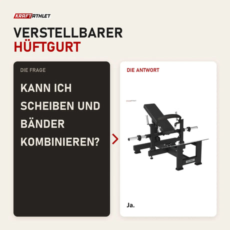 Frage und Antwort zu Titanium Strength Hip Thrust Elite Series: Kann ich Scheiben und Bänder kombinieren?