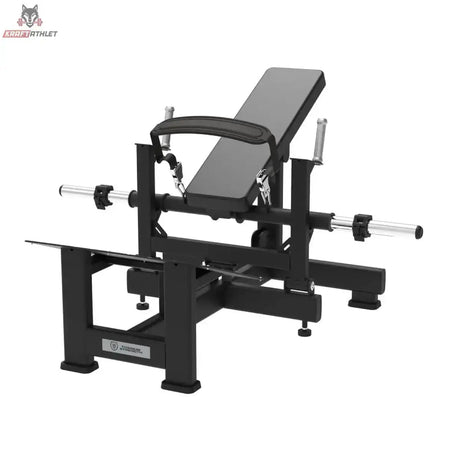 Titanium Strength Hip Thrust Elite Series: Frontansicht mit Rückenpolster und Hebelarm