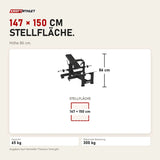 Maßbild Titanium Strength Hip Thrust Elite Series: Stellfläche 147 × 150 cm, Höhe 86 cm