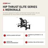 Titanium Strength Hip Thrust Elite Series mit 4 Merkmalen: Verstellbarer Hüftgurt, Erhöhte Plattform 70 × 50 cm, Stifte für Widerstandsbänder, Maximale Belastung 300 kg