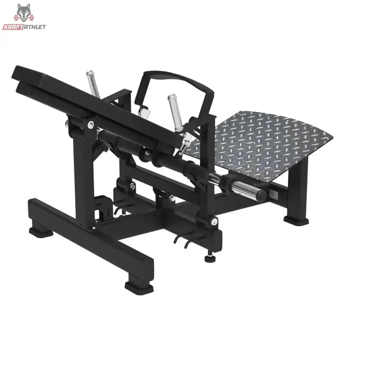 Titanium Strength Hip Thrust Elite Series: Schrägansicht von hinten links auf die Fußplatte