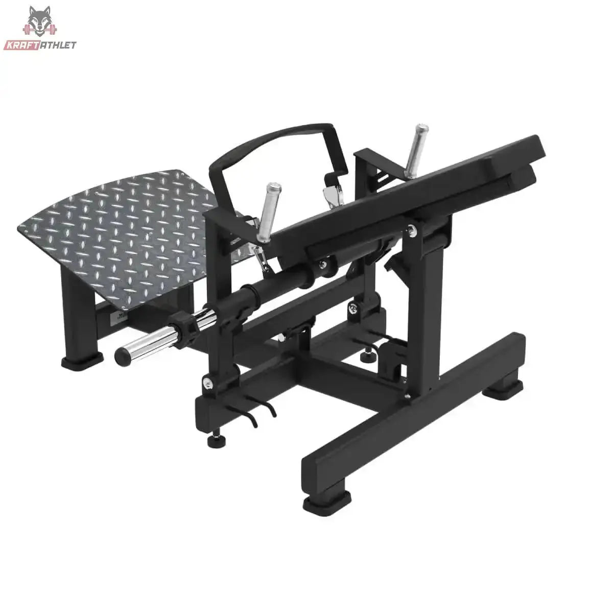 Titanium Strength Hip Thrust Elite Series: Schrägansicht von hinten rechts auf die Fußplatte