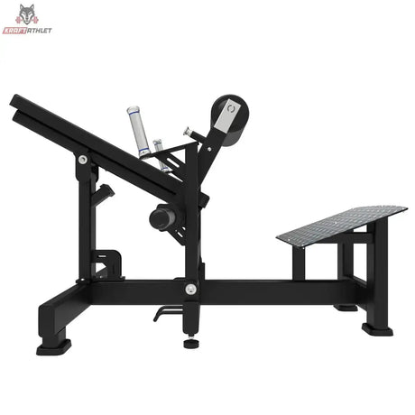 Titanium Strength Hip Thrust Max Elite Series in Seitenansicht von links mit Rückenauflage, Hüftpolster und Fußplatte