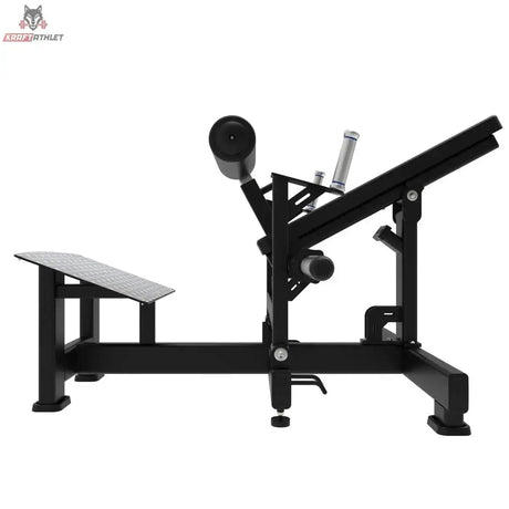 Titanium Strength Hip Thrust Max Elite Series in Seitenansicht von rechts mit Scheibenaufnahme und Rückenauflage