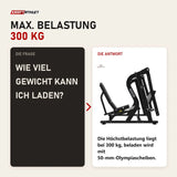 Frage und Antwort zu Titanium Strength Horizontale Beinpresse Max: Wie viel Gewicht kann ich laden?