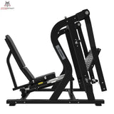 Titanium Strength Horizontale Beinpresse Max in Seitenansicht von links mit Fußplatte und Rückenlehne