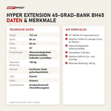 Technische Daten und Merkmale von Titanium Strength Hyper Extension 45-Grad-Bank BH45 als Tabelle