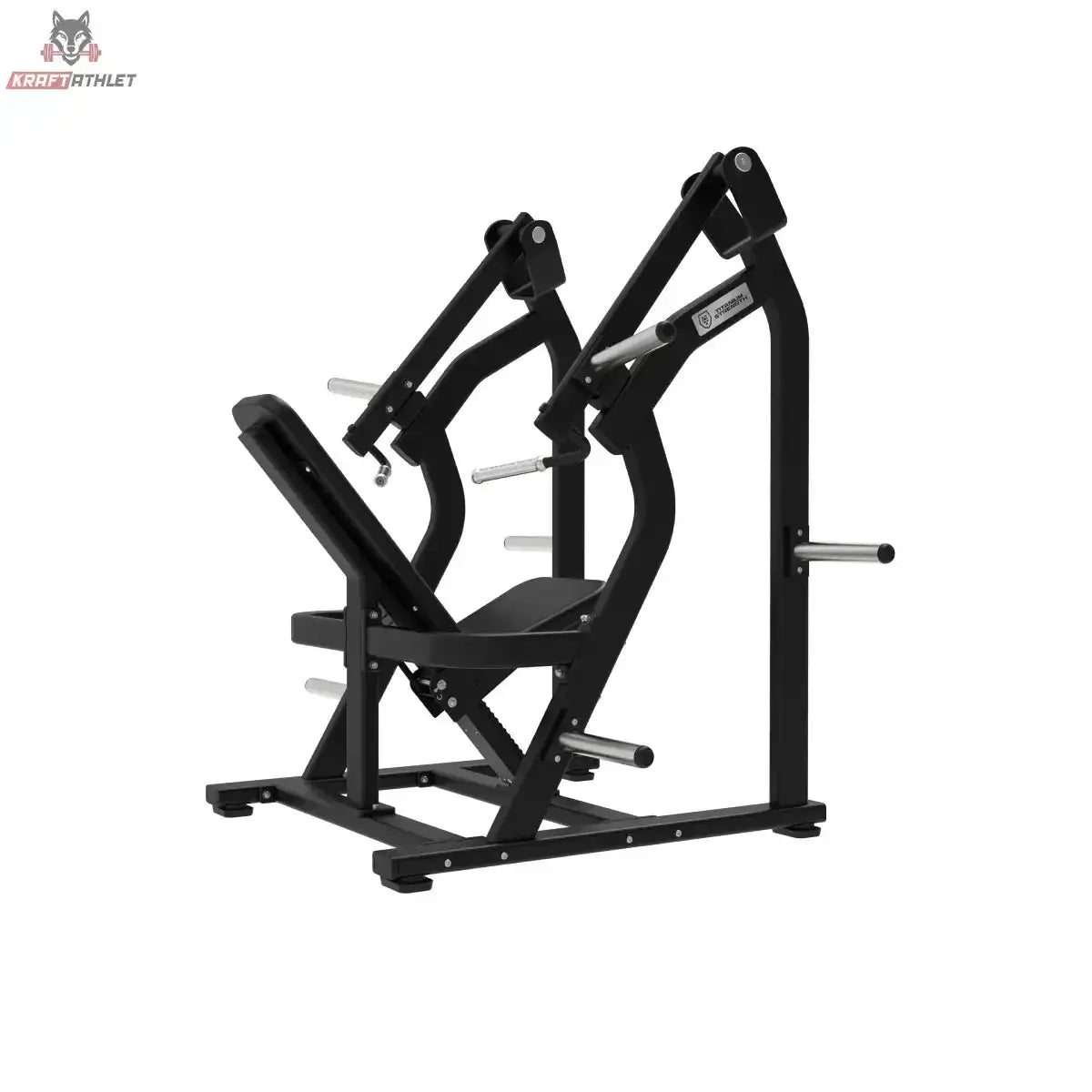 Titanium Strength Elite Series IsoLateral Schulterpresse – Schrägansicht von rechts mit Sitzpolster
