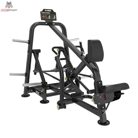 Titanium Strength Genesis Series IsoLaterales Rudern mit Brustpolster in Seitenansicht mit Sitz und Hebel