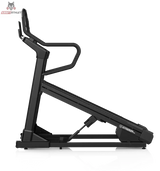 Titanium Strength IT25 Laufband mit Steigung – Seitenansicht mit steil gestelltem Laufdeck