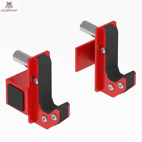 Titanium Strength JH5070 J-Hooks (Paar) in Rot, Freisteller beider Haken mit schwarzen Schutzeinlagen