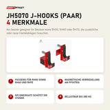 Titanium Strength JH5070 J-Hooks (Paar) mit 4 Merkmalen: Passend für RH50 sowie RH60 und RH70, Magnetische Verriegelung am Pfosten, Nyloneinsatz schützt die Stange, Belastbar bis 280 kg