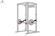 Titanium Strength JX115 Jammer Arms X Line, Grafik der schwarzen Hebelarme am grau gezeichneten Rack