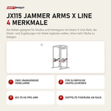 Titanium Strength JX115 Jammer Arms X Line mit 4 Merkmalen: Zwei unabhängige Hebelarme, Für olympische Hantelscheiben, Bis 115 kg pro Arm, Doppelte Fixierung am Rack
