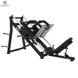 Titanium Strength Killing Legs Pack: Beinpresse mit Hantelscheibenaufnahme, Schrägansicht auf Weiß