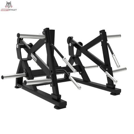 Titanium Strength Killing Legs Pack: Hackenschmidt-Gerät mit Hantelaufnahmen, Schrägansicht auf Weiß