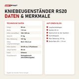 Technische Daten und Merkmale von Titanium Strength Kniebeugenständer RS20 als Tabelle